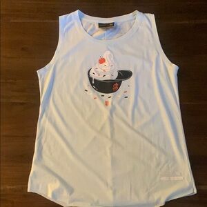 White Tank Top with Ice Cream Graphic